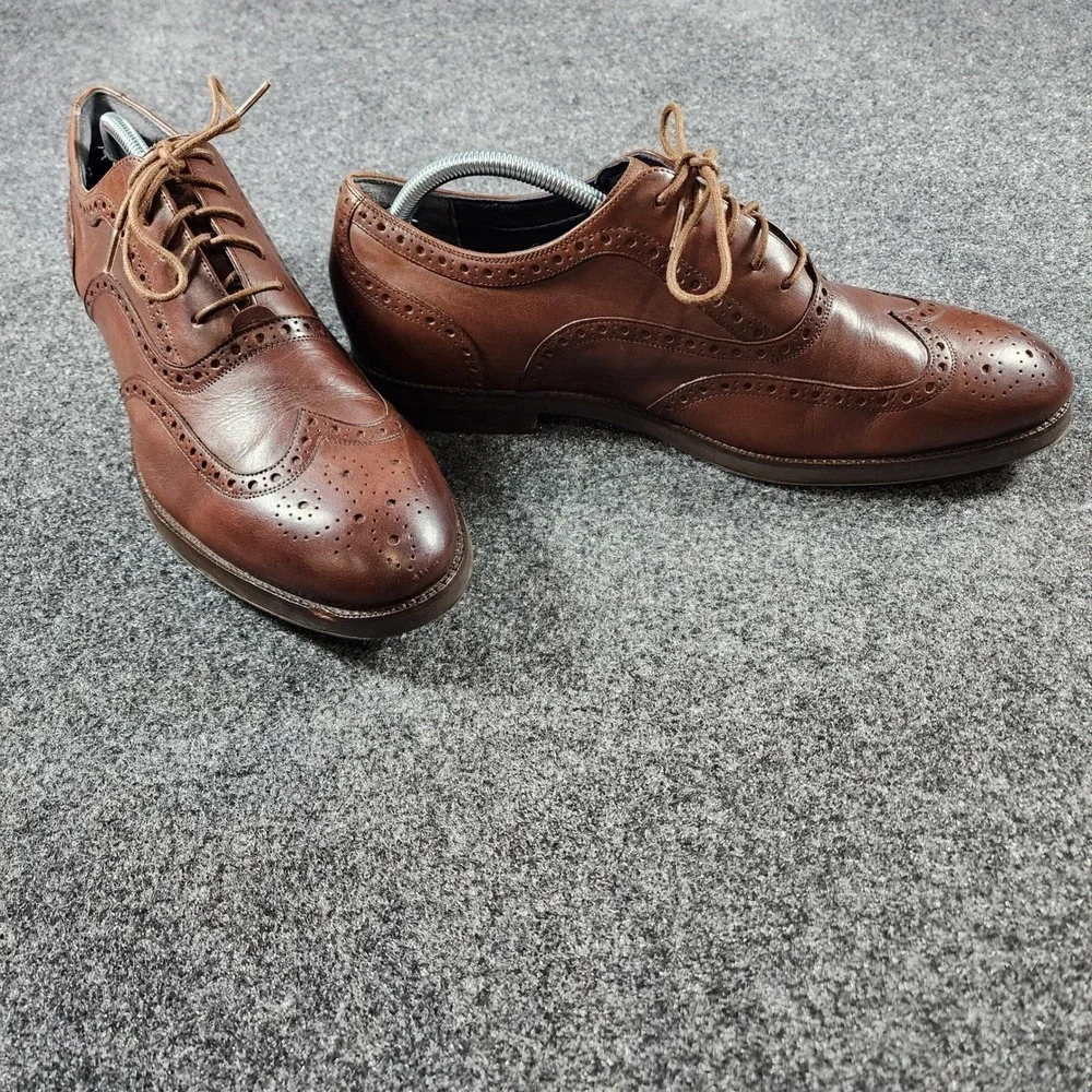 Cole Haan Wingtip Oxford Mens 11 M Brown Leather Grand OS C30000 Brogue Shoes